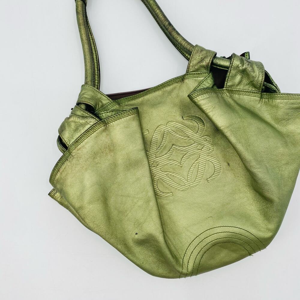 Loewe Green Leather Nappa Aire Handbag